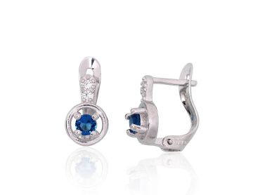 Silver earrings with 'english' lock 