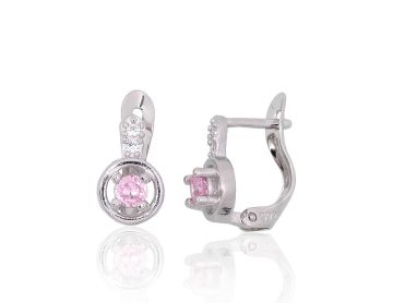 Silver earrings with 'english' lock 