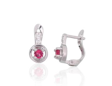 Silver earrings with 'english' lock 