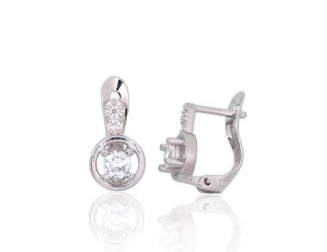 Silver earrings with 'english' lock 
