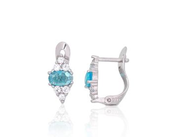 Silver earrings with 'english' lock 