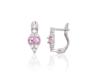 Silver earrings with 'english' lock 