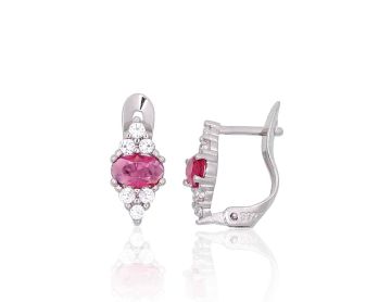 Silver earrings with 'english' lock 