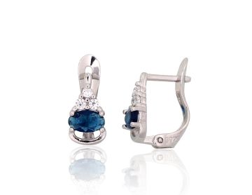 Silver earrings with 'english' lock 