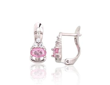 Silver earrings with 'english' lock 