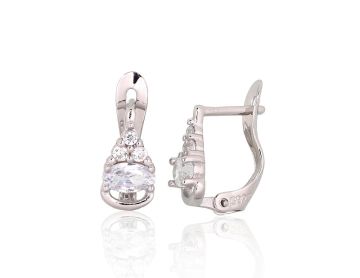 Silver earrings with 'english' lock 