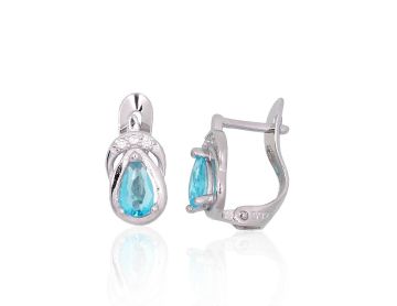 Silver earrings with 'english' lock 