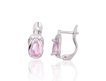 Silver earrings with 'english' lock 