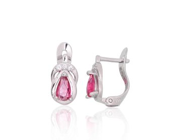 Silver earrings with 'english' lock 