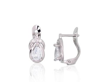Silver earrings with 'english' lock 