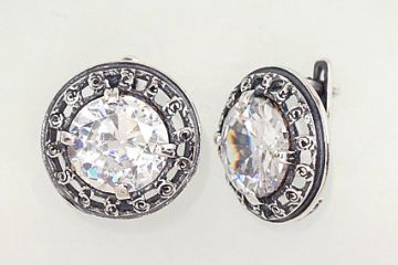 Silver earrings with 'english' lock 