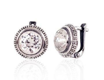Silver earrings with 'english' lock 
