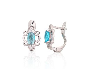 Silver earrings with 'english' lock 