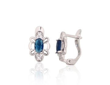 Silver earrings with 'english' lock 
