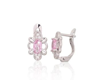 Silver earrings with 'english' lock 