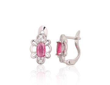 Silver earrings with 'english' lock 