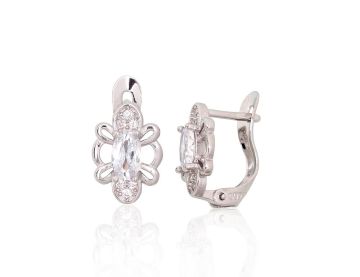 Silver earrings with 'english' lock 
