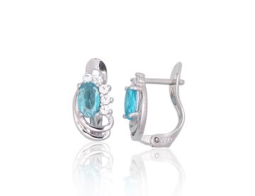 Silver earrings with 'english' lock 