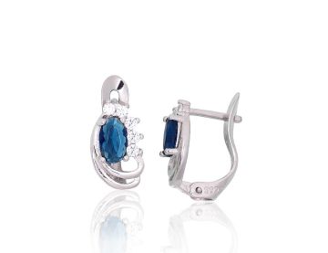 Silver earrings with 'english' lock 1.2