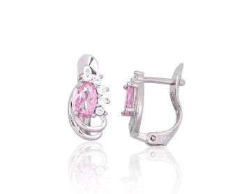 Silver earrings with 'english' lock 