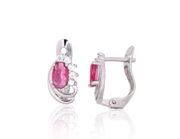 Silver earrings with 'english' lock 
