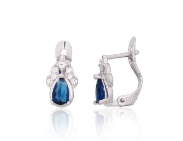 Silver earrings with 'english' lock 