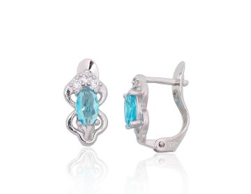 Silver earrings with 'english' lock 