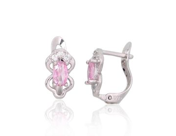 Silver earrings with 'english' lock 