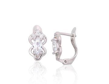 Silver earrings with 'english' lock 