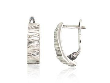 Silver earrings with 'english' lock 