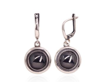 Silver earrings with 'english' lock 
