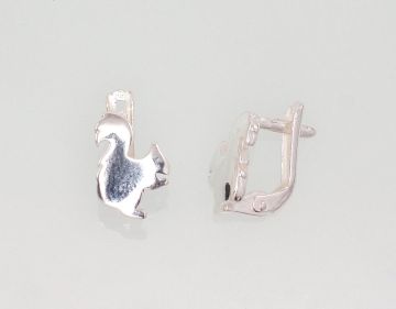 Silver earrings with 'english' lock 