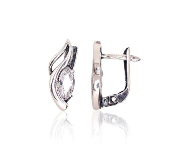 Silver earrings with 'english' lock 