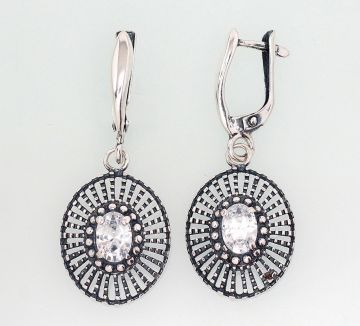 Silver earrings with 'english' lock 