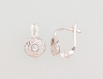 Silver earrings with 'english' lock 