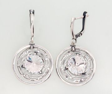 Silver earrings with 'english' lock 