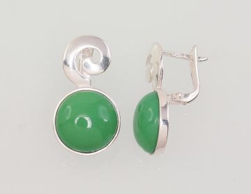 Silver earrings with 'english' lock 