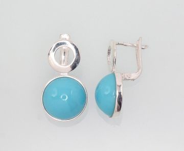 Silver earrings with 'english' lock 