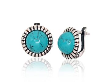 Silver earrings with 'english' lock 