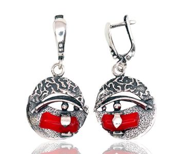 Silver earrings with 'english' lock 