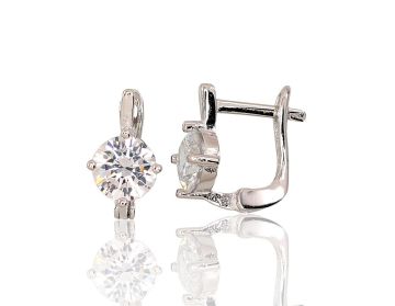 Silver earrings with 'english' lock 