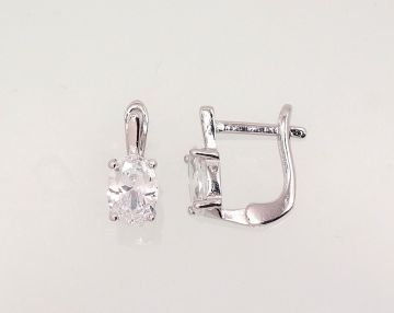 Silver earrings with 'english' lock 