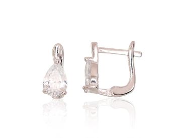 Silver earrings with 'english' lock 