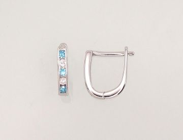 Silver earrings with 'english' lock 