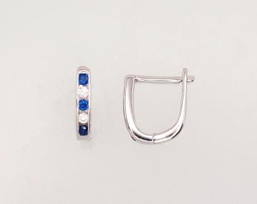 Silver earrings with 'english' lock 