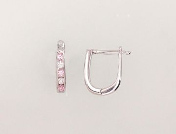 Silver earrings with 'english' lock 
