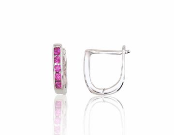 Silver earrings with 'english' lock 