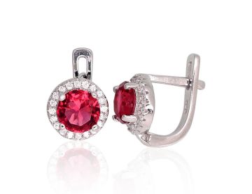 Silver earrings with 'english' lock 