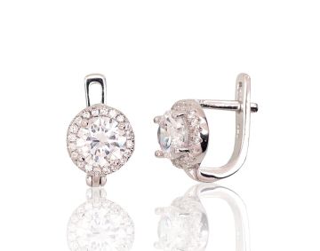 Silver earrings with 'english' lock 