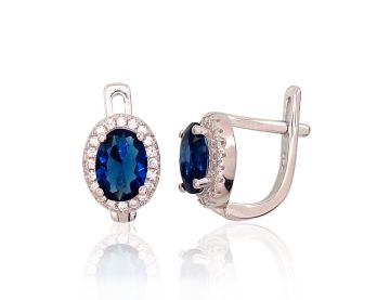 Silver earrings with 'english' lock 